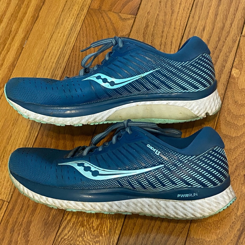 Women's Saucony Guide 13 Teal Blue Running Shoes Size 9 WIDE 9W S10459-25